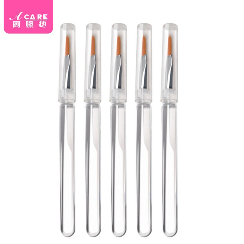 /10Y Transparent Lip Brush With Cover, Mini Horsehair Lip Brush For Lipstick And Makeup - Image 1